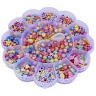 Set Creatie Margele Colorate in Cutie Floare